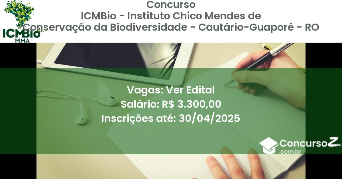 Concurso Público 2801 icmbio instituto chico mendes de conservacao da biodiversidade cautario guapore ro ver edital junho 2025