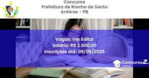 Concurso Público 2809 prefeitura de riacho de santo antonio pb ver edital junho 2025