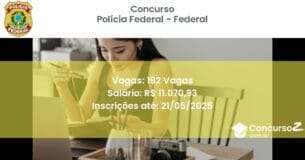 Concurso Público 2815 policia federal federal 192 vagas junho 2025