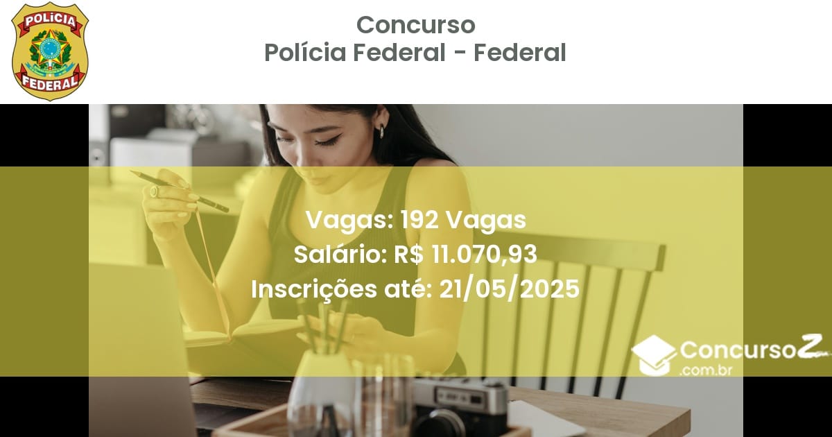 Concurso Público 2815 policia federal federal 192 vagas junho 2025