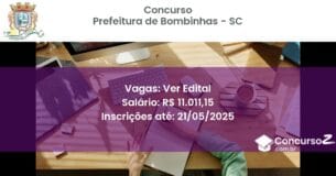 Concurso Público 2835 prefeitura de bombinhas sc ver edital junho 2025