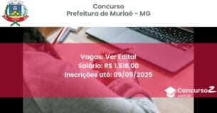 Concurso Público 2860 prefeitura de muriae mg ver edital junho 2025