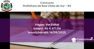 Concurso Público 2870 prefeitura de boa vista do sul rs ver edital junho 2025