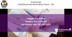 Concurso Público 2875 prefeitura de nova boa vista rs ver edital julho 2025