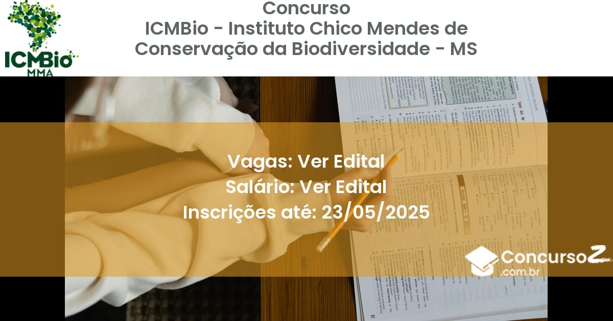 Concurso Público 2895 icmbio instituto chico mendes de conservacao da biodiversidade ms ver edital julho 2025