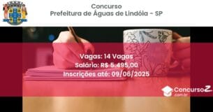 Concurso Público 2919 prefeitura de aguas de lindoia sp 14 vagas julho 2025