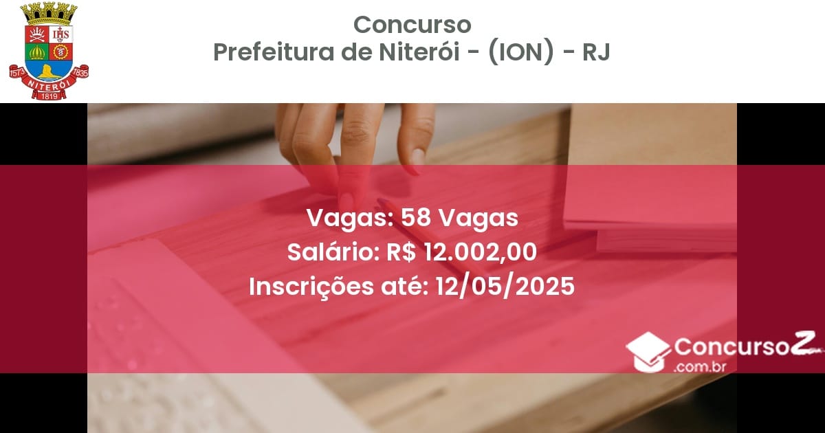 Concurso Público 2927 prefeitura de niteroi ion rj 58 vagas julho 2025
