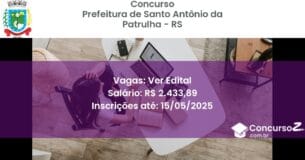 Concurso Público 2966 prefeitura de santo antonio da patrulha rs ver edital junho 2025