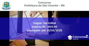 Concurso Público 3027 prefeitura de sao vicente rn ver edital maio 2025