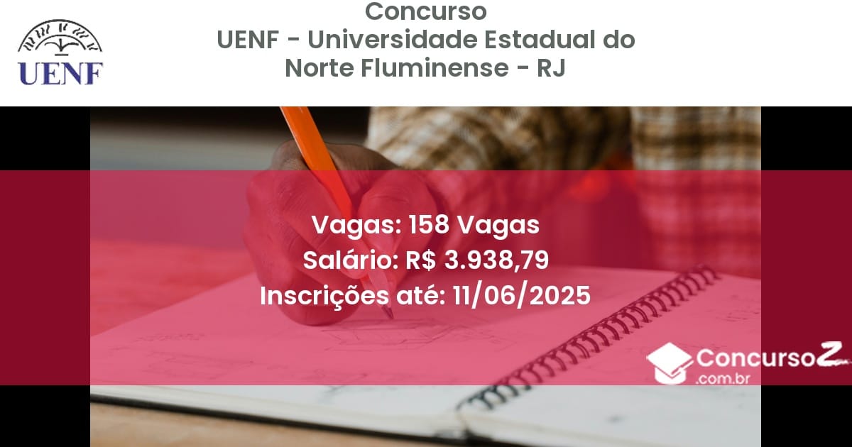 Concurso Público 3039 uenf universidade estadual do norte fluminense rj 158 vagas junho 2025