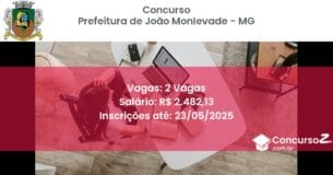 Concurso Público 3042 prefeitura de joao monlevade mg 2 vagas junho 2025