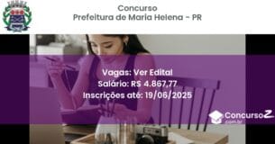 Concurso Público 3053 prefeitura de maria helena pr ver edital junho 2025