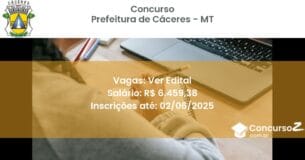Concurso Público 3081 prefeitura de caceres mt ver edital outubro 2025
