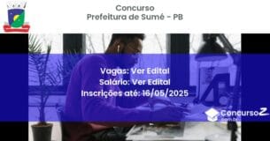 Concurso Público 3091 prefeitura de sume pb ver edital junho 2025