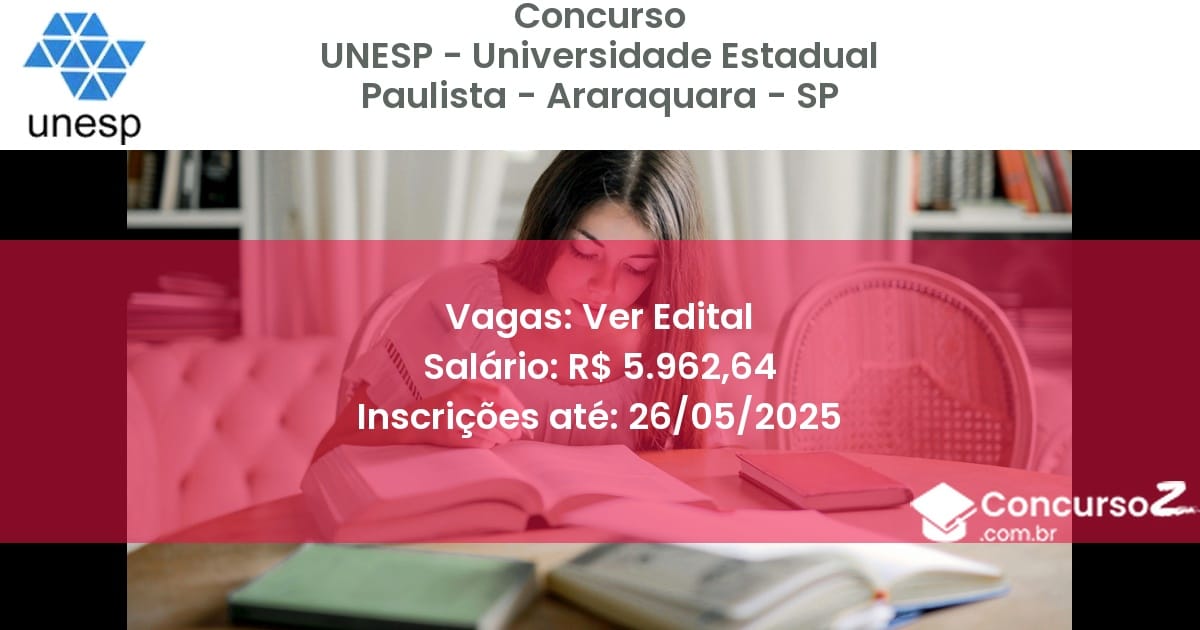 Concurso Público 3108 unesp universidade estadual paulista araraquara sp ver edital julho 2025