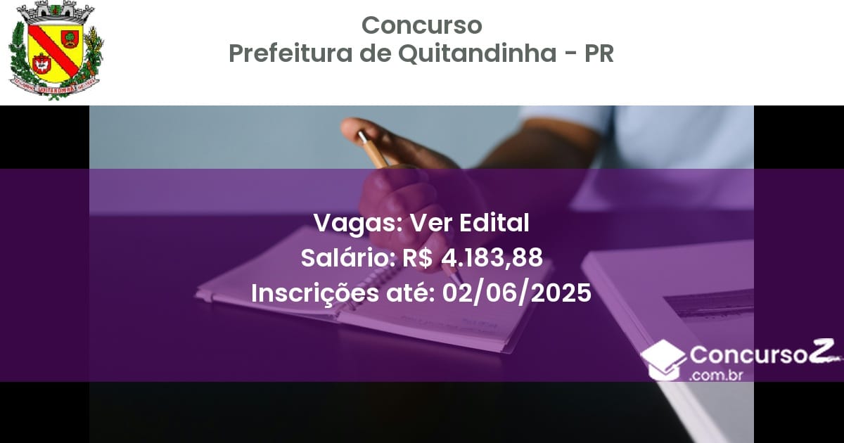 Concurso Público 3141 prefeitura de quitandinha pr ver edital junho 2025