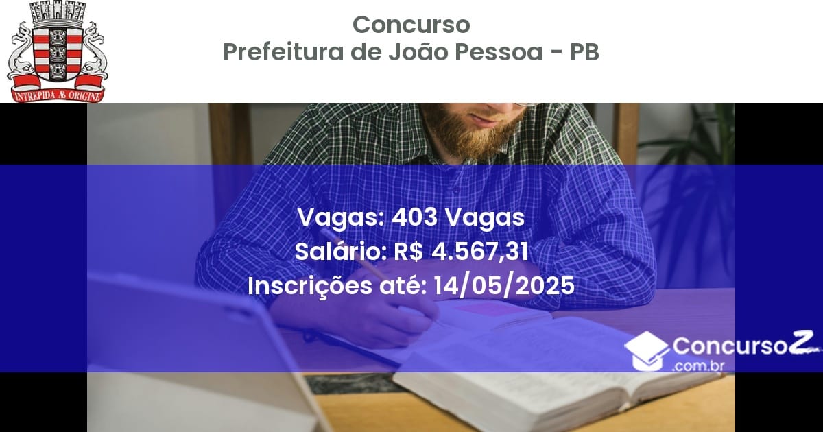 Concurso Público 3211 prefeitura de joao pessoa pb 403 vagas julho 2025