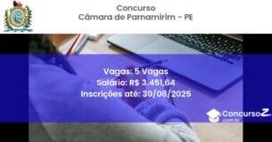 Concurso Público 3214 camara de parnamirim pe 5 vagas junho 2025