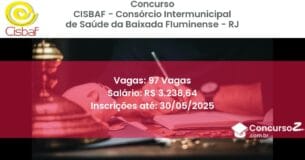 Concurso Público 3250 cisbaf consorcio intermunicipal de saude da baixada fluminense rj 97 vagas junho 2025