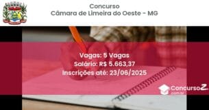 Concurso Público 3255 camara de limeira do oeste mg 5 vagas junho 2025