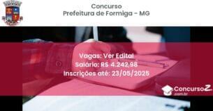Concurso Público 3265 prefeitura de formiga mg ver edital junho 2025
