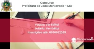 Concurso Público 3267 prefeitura de joao monlevade mg ver edital julho 2025