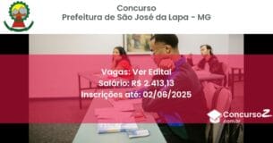 Concurso Público 3272 prefeitura de sao jose da lapa mg ver edital junho 2025