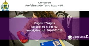 Concurso Público 3283 prefeitura de terra roxa pr 7 vagas julho 2025