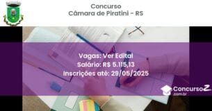Concurso Público 3284 camara de piratini rs ver edital junho 2025