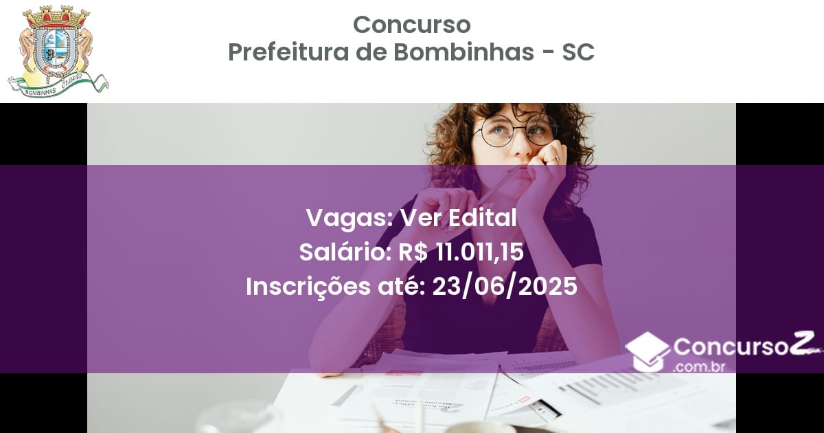 Concurso Público 3318 prefeitura de bombinhas sc ver edital junho 2025