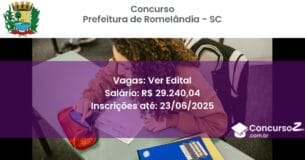 Concurso Público 3330 prefeitura de romelandia sc ver edital julho 2025