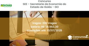 Concurso Público 3341 see secretaria da economia do estado de goias go 200 vagas maio 2025