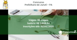 Concurso Público 3356 prefeitura de juruti pa 96 vagas junho 2025