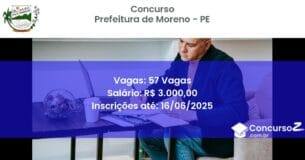 Concurso Público 3371 prefeitura de moreno pe 57 vagas junho 2025