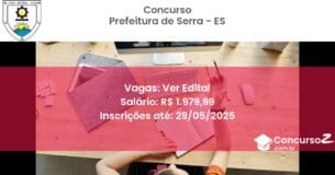 Concurso Público 3419 prefeitura de serra es ver edital junho 2025