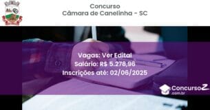Concurso Público 3440 camara de canelinha sc ver edital junho 2025