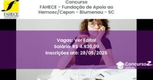 Concurso Público 3442 fahece fundacao de apoio ao hemosccepon blumenau sc ver edital junho 2025
