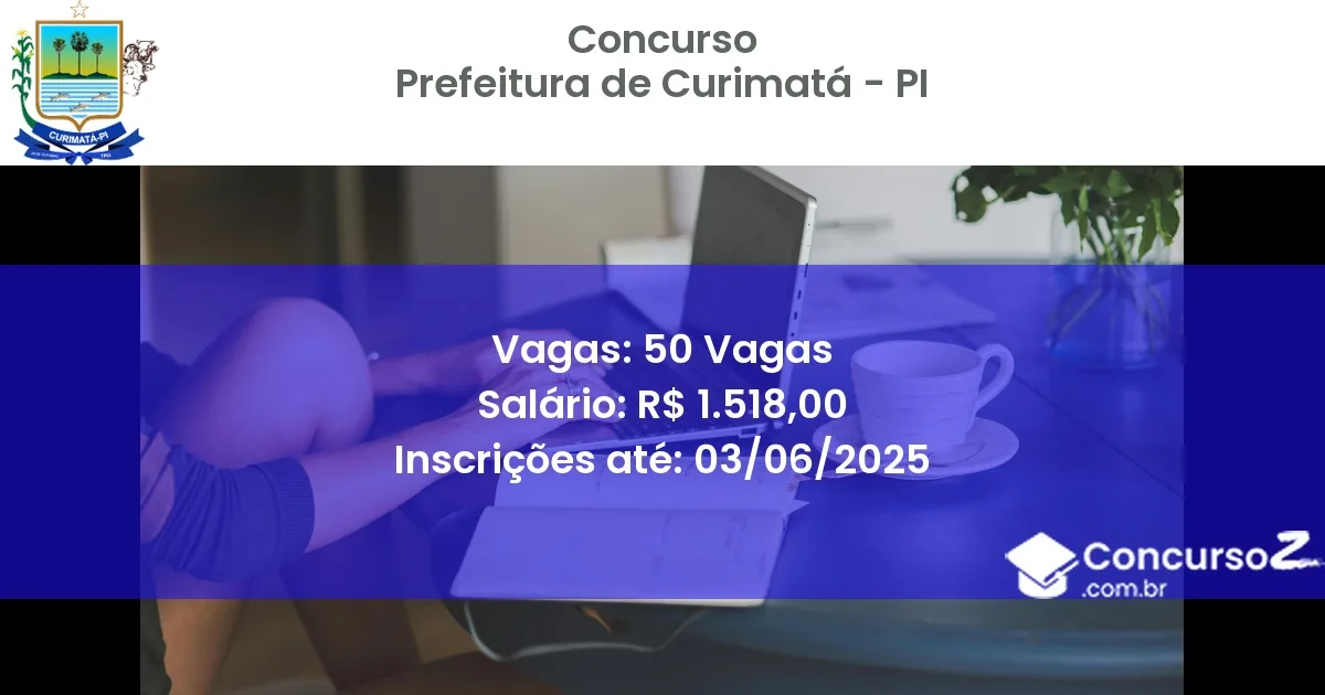 Concurso Público 3474 prefeitura de curimata pi 50 vagas junho 2025